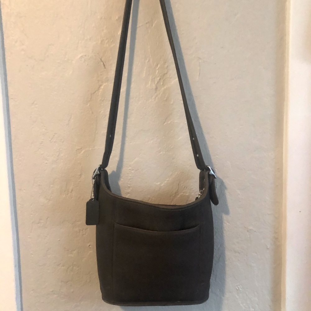 Vintage dark grey coach bag
